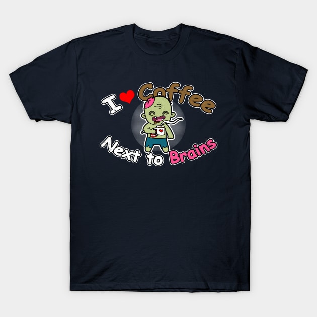 Funny Cute Coffee Lover Zombie Funny Coffee Meme T-Shirt by Originals By Boggs